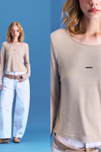 Glaze Long Sleeve Top เสื้อยืดแขนยาวผ้านุ่มปักโลโก้