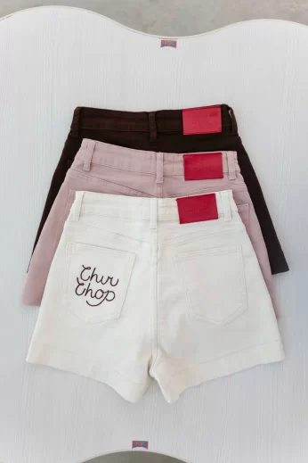 Rocky short jeans กางเกงขาสั้นปักโลโก้หลัง